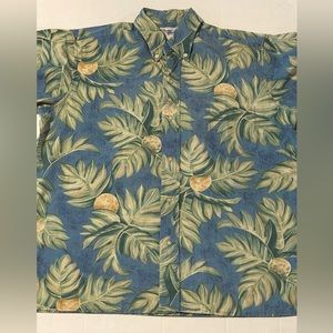 Reyn Spooner shirt mens size medium‎ blue/green pre-owned condition